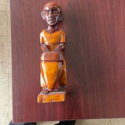 Wood Drummer Figure
