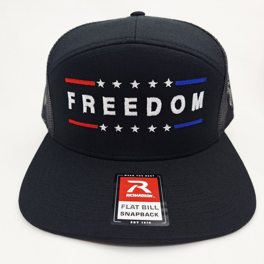 Freedom Richardson 168 7 Panel Flat Bill Trucker Mesh Snapback Cap Hat