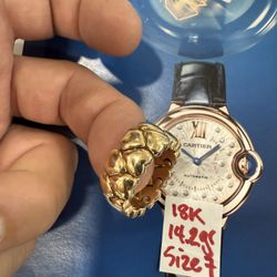 18K Solid Gold AUTHENTIC VINTAGE CARTIER DOUBLE HEART Ring 14.2Gr Size 7