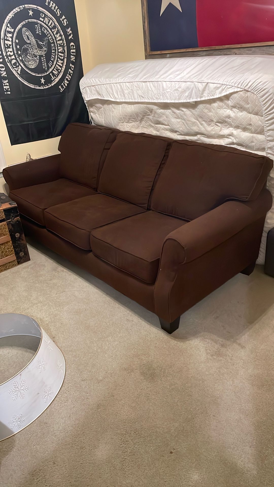 $50 Brown 3 Seater Couch: In Good Condition!