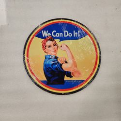 Rosie The Riveter We Can Do It Steel Metal Sign 