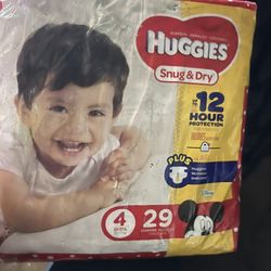 Huggies 2 Packs Size 4 = Pack Of 29 Has 24 Pack Of 22 Has 16