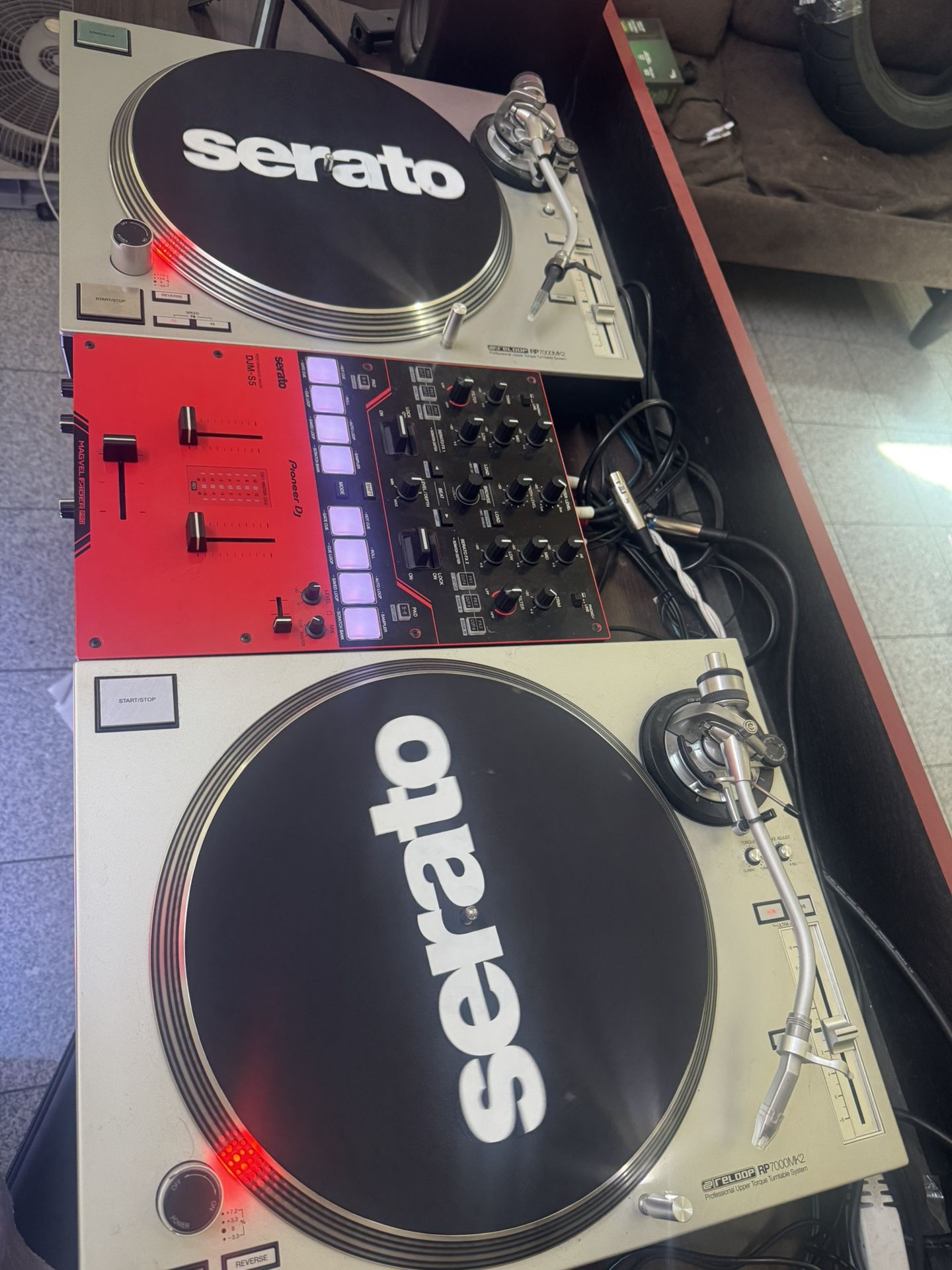 Dj Turntables And Mixer