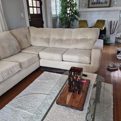 Modern yet neutral cozy 2 pc sectional