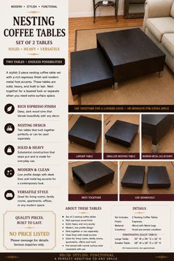 Nesting Coffee Tables Set of 2