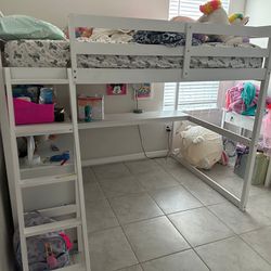 Full Size Bunked With Desk 