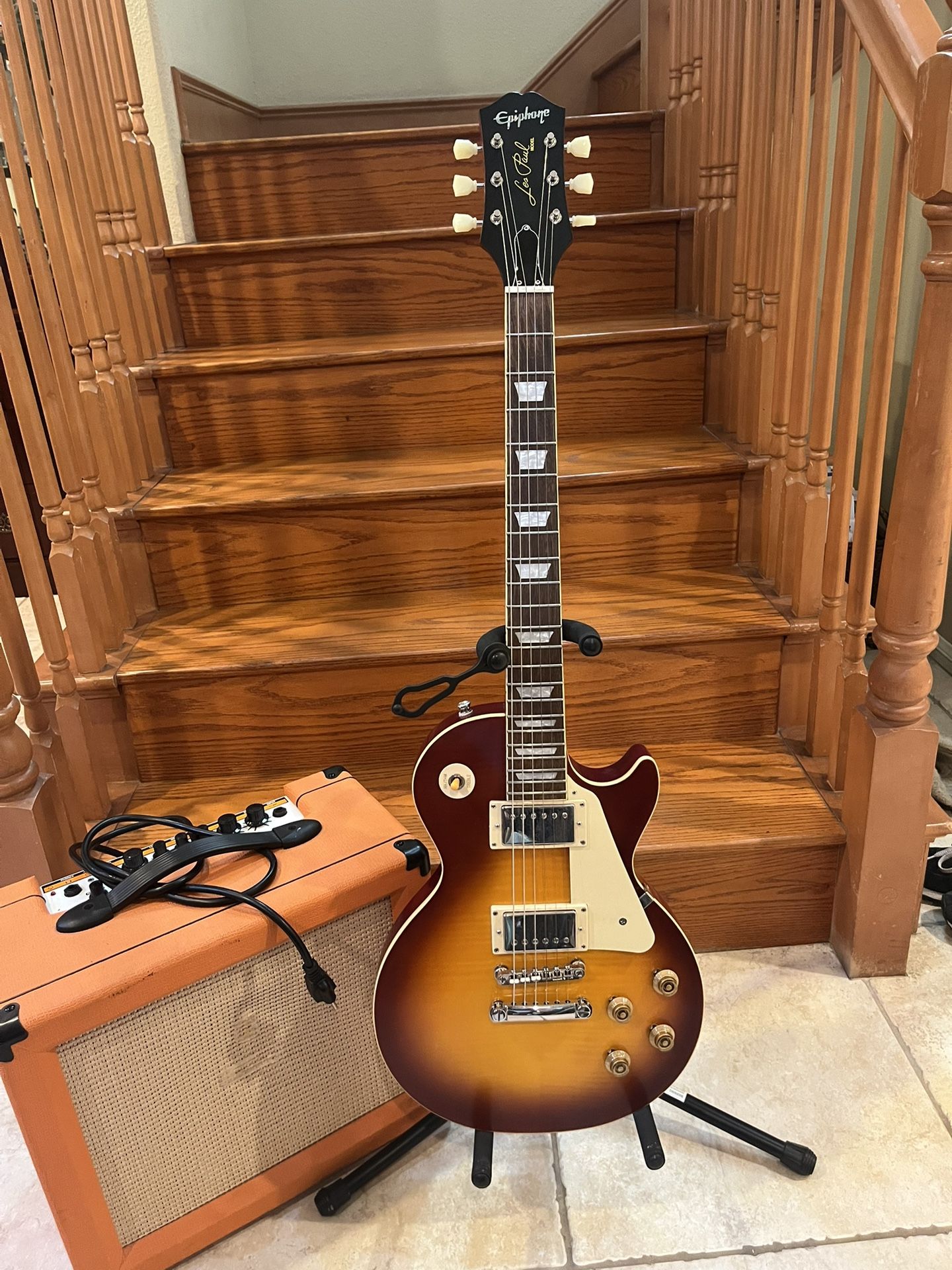 Epiphone 59 Reissue Les Paul (Mint) w/ Orange Crush 35R Guitar Amp