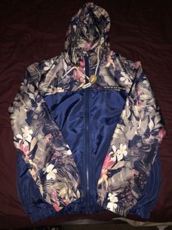 Leaf and flower print Windbreaker