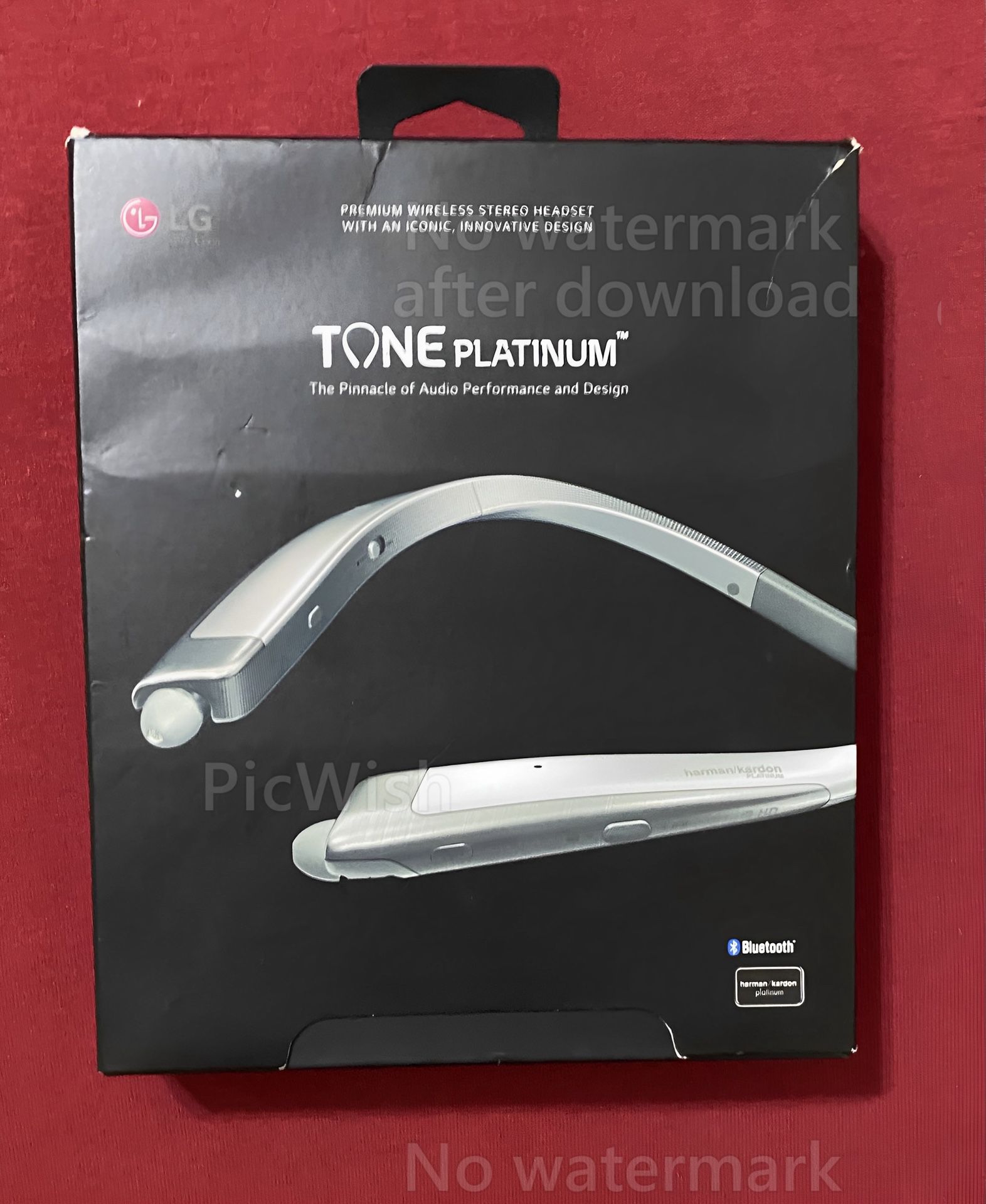 LG TONE Platinum Bluetooth Wireless Headset, original box, HBS-1100. Works well.