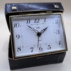 elgin travel alarm clock vintage 1960’s. Made In Germany. Works. Mechanical Mvt