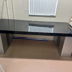 Formica oversized table black with silver, used  40 width  95 Length  32 height, Used 