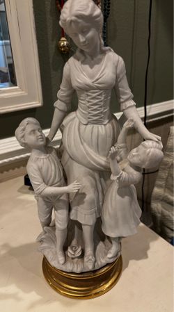 Vintage porcelain figure 16 inches mother and children