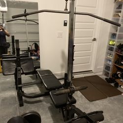 Weight  Bench with Attachments   Back  Biceps  Legs 