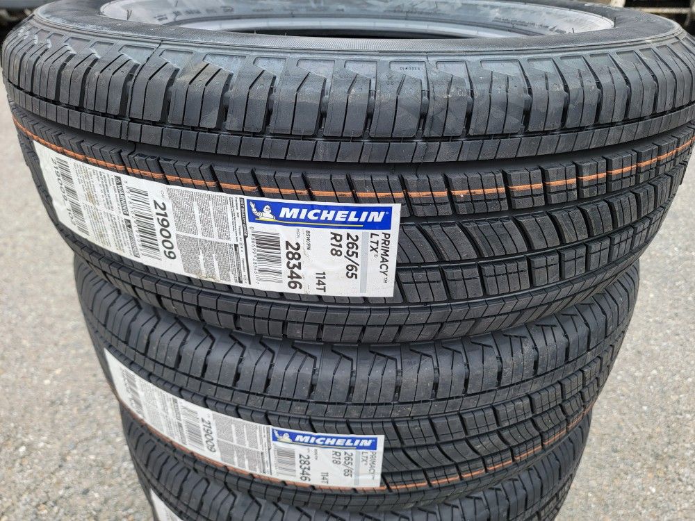 265 65 18 NEW MICHELIN PRIMACY TIRES