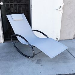 $45 (New) Zero gravity rocking chair outdoor patio lounge chair recline rocker w/ detachable pillow 