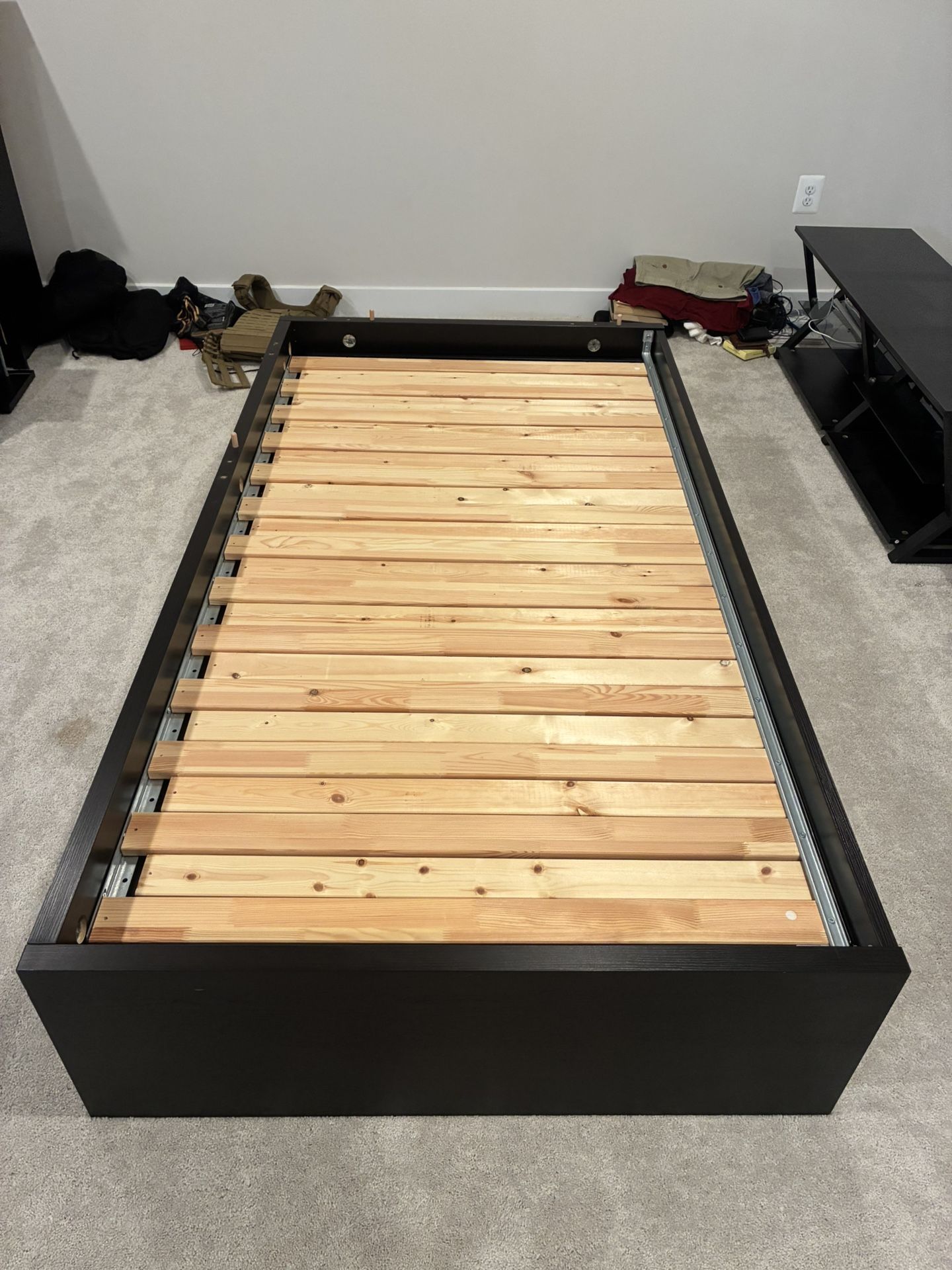 Twin To Queen Bed Particle Board IKEA Bed Frame with Two Drawers