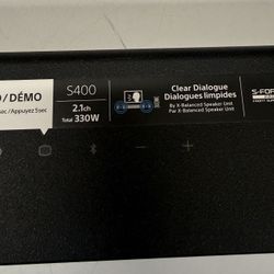 Sony S400 Soundbar With Subwoofer And Remote