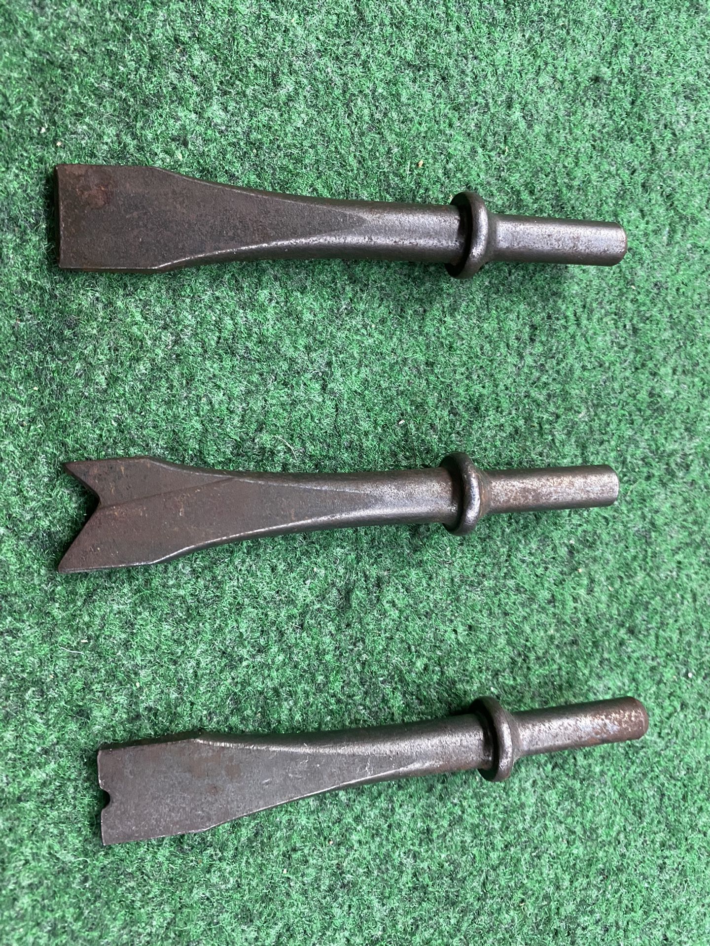 Vintage 3 Pieces Air Hammer Chisel Attachments
