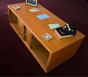 3 Piece Oak Wood Coffee Table with Cabinet Storage