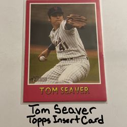 Tom Seaver New York Mets Hall of Fame Pitcher Topps Short Print Insert Card. 
