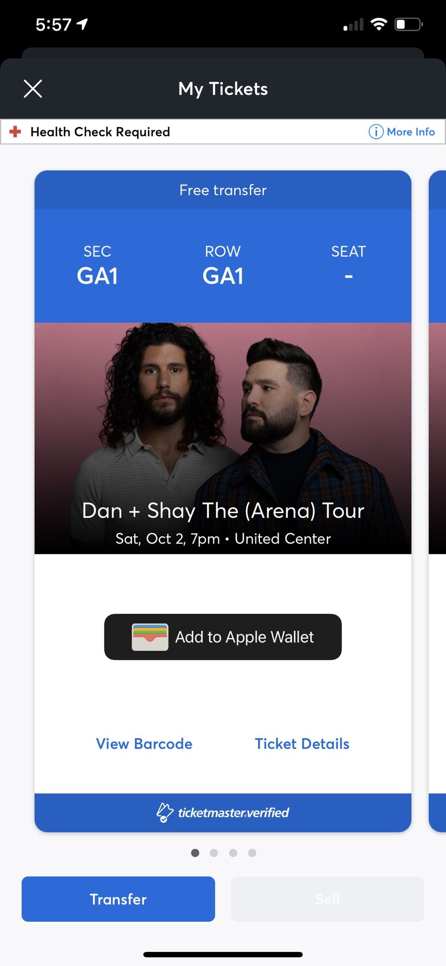 Dan & Shay Floor Tickets For Tonight
