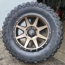 New. ICON 17” 6x5.5 Wheels & 285-70-17 Or 33x12.50-17 Tires 