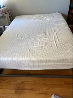 IKEA queen mattress and metal frame for sale
