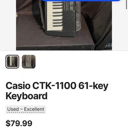 Casio ctk 1100 keyboard piano