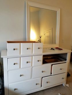Dresser with a mirror