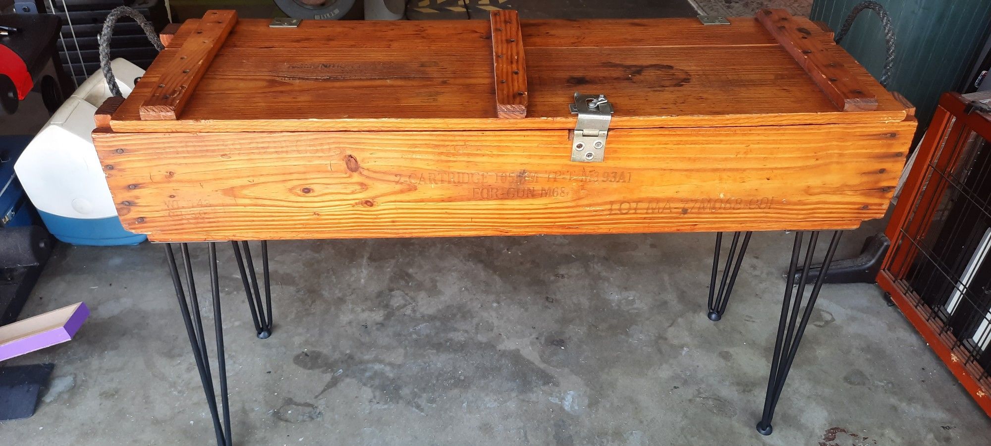 Vintage Wood Ammo Crate Table
