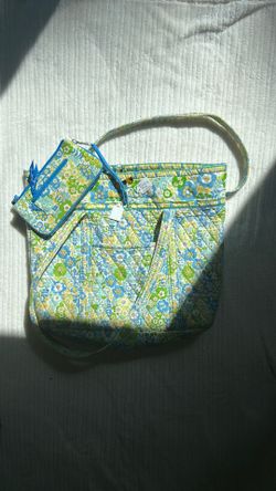 Retired Vera Bradley tote with matching wallet.