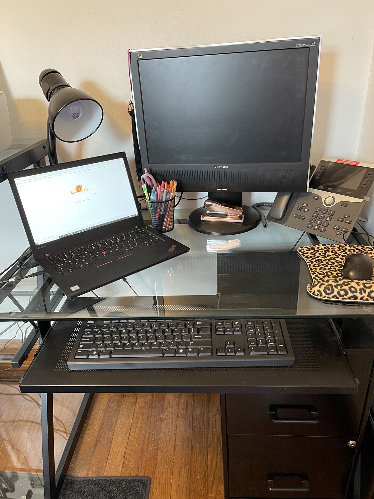 Black Glass Desk