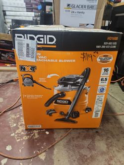 RIDGID
16 Gal. 6.5 Peak HP NXT Shop Vacuum Wet Dry Vac with Detachable Blower, Filter, Locking Hose and Accessories