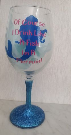 Mermaid Glitter Wine Glasses