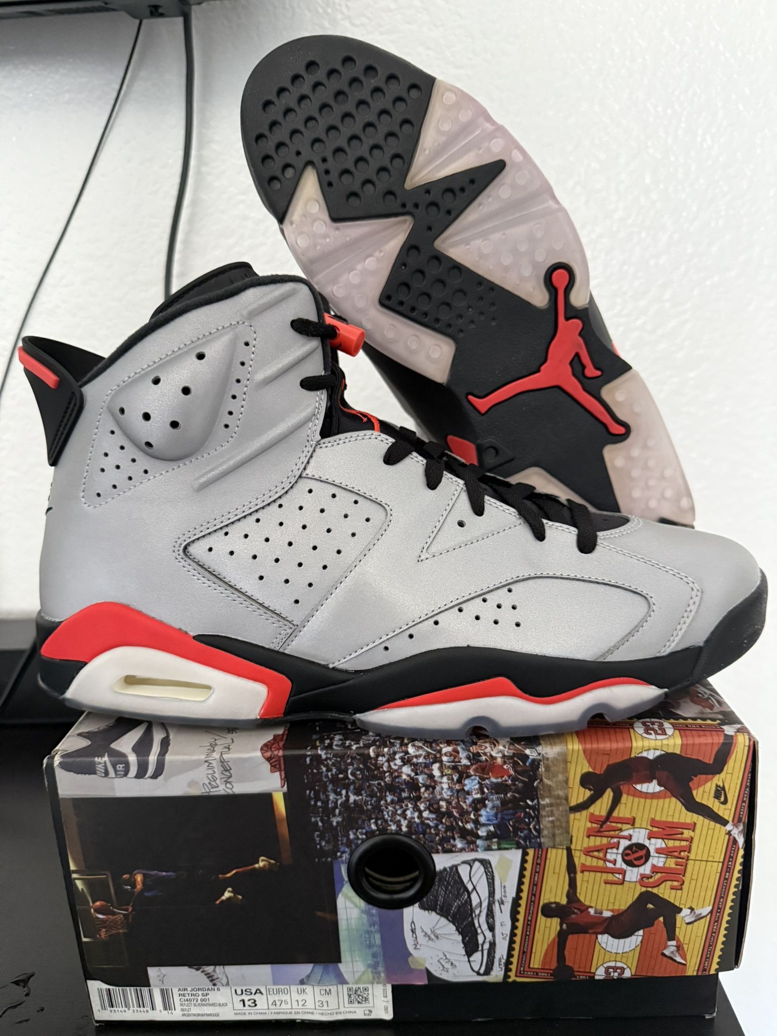 Jordan 6 Retro 3M Size 13 Used Once With Box