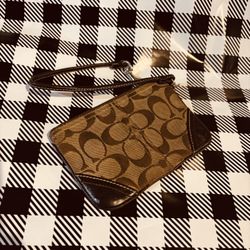 Brown Coach Wristlet 