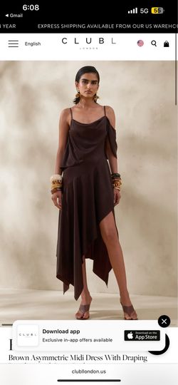 HELIRA Brown Asymmetric dress
