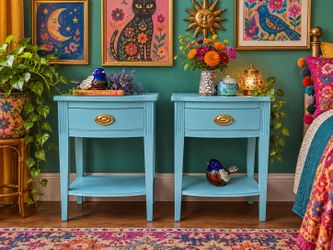 Beautiful Aqua Blue Nightstands