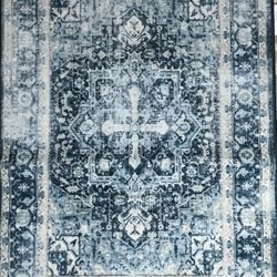 Ruggable Washable NEW Kaman 2’ x 3’ Blue Quartz Rug & Pad