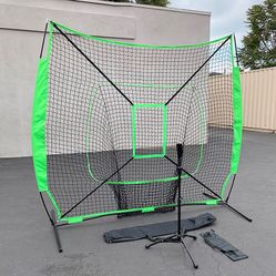 (New in Box) $75 Baseball, Softball 7x7ft Practice (Net and Ball Tee Set) for Hitting Batting Training