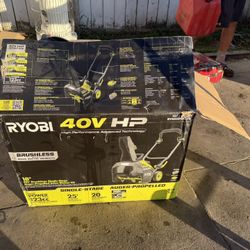 40V HP Brushless 18 in. Single-Stage Cordless Electric Snow Blower with 6.0 Ah Battery and Charger by RYOBI