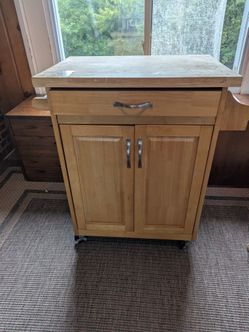 Wooden Kitchen Rolling Cart