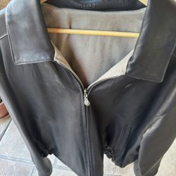 XL Black Men Leather Jacket 