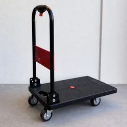 New In Box 28x18x34 Inch Tall 300 Lbs Capacity Foldable Portable Push Cart Dolly Warehouse Equipment 