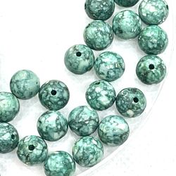 Lot Of 70+ 8mm Green Stone Beads