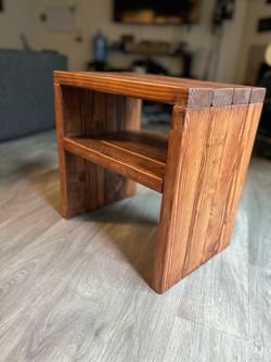 Handmade heavy-duty side table.