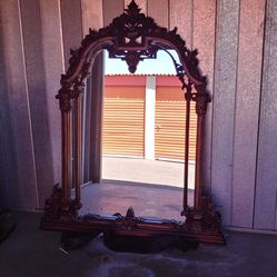 Antique Rose Wood Mirror With Ebony Finish