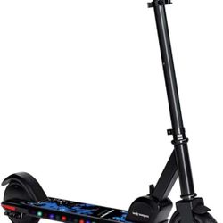 Electric Scooter - 150w Brushless Motor with Colorful Rainbow Lights, LED Display, Adjustable Speed and Height,Foldable and Lightweight,Great Gift for