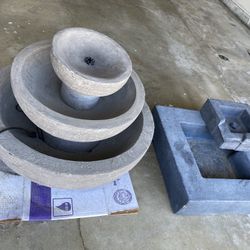 Garden Fountains x 2 Round and Square Shaped