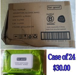 Case Of 24 ALCOHOL wipes 